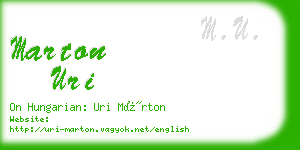 marton uri business card